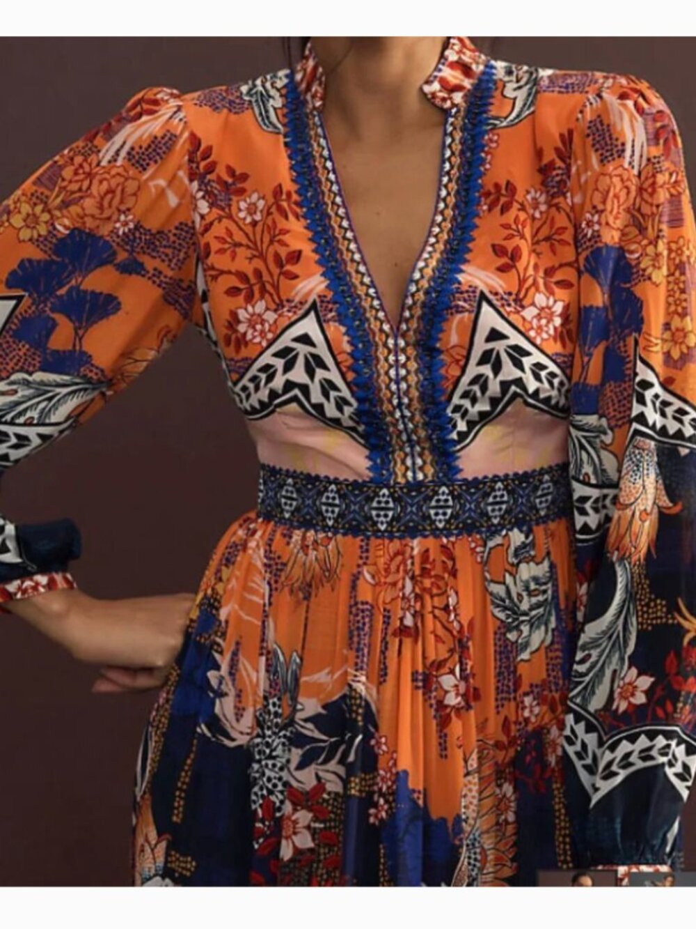 Bhanuni by Jyoti Patterned Maxi Dress Size 2 - Picture 8 of 9
